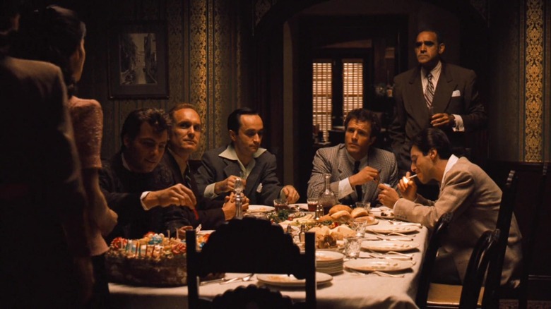 The Corleone family eating