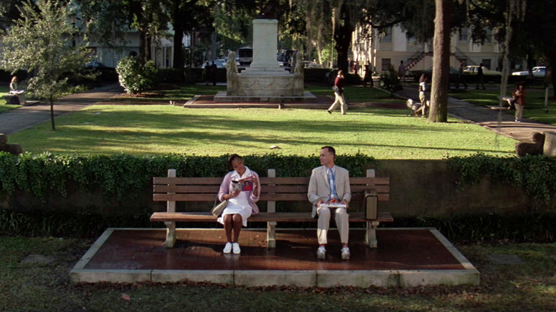 Forrest Gump bus stop chocolate box