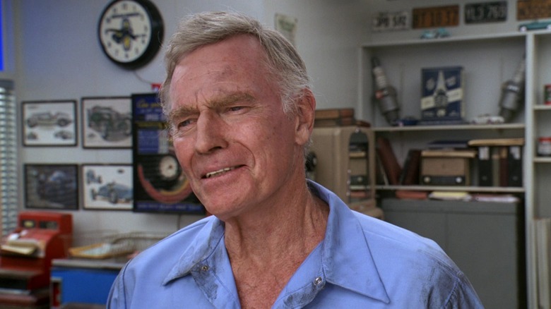 Charleton Heston as a gas station attendant