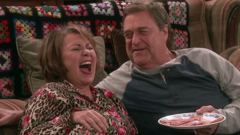 Roseanne Barr and John Goodman