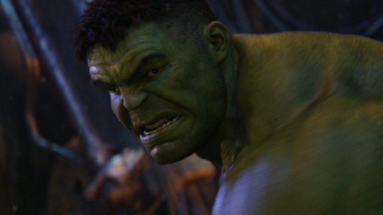 The Hulk glaring