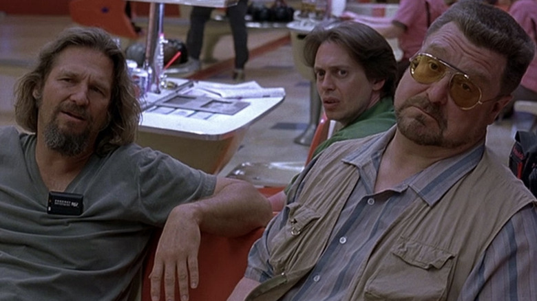 The Dude, Donny, and Walter at the bowling alley