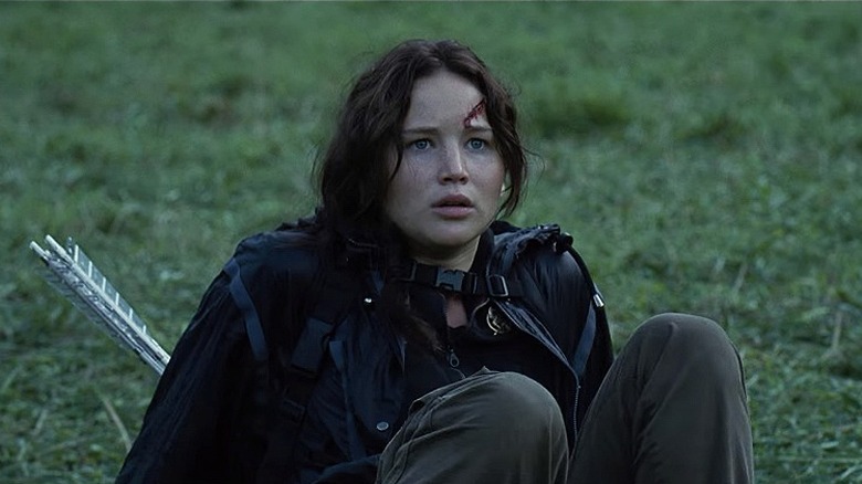 Katniss looking up