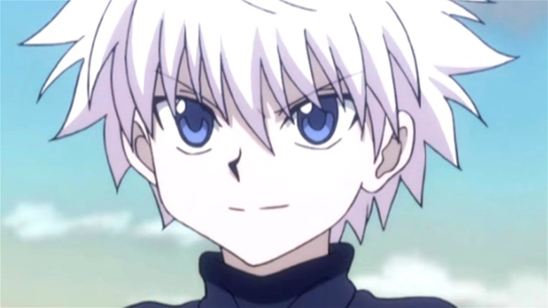 Killua looks at something off camera