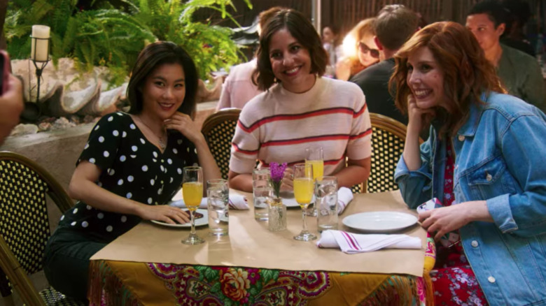 Vanessa Bayer posing for selfie with friends