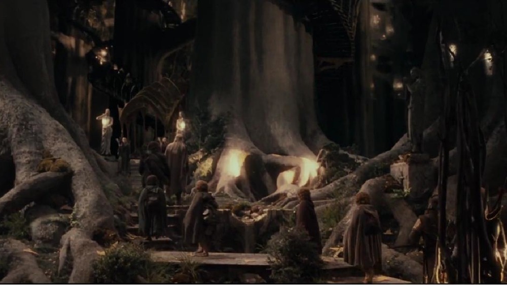 Hobbits visit Lothlorien