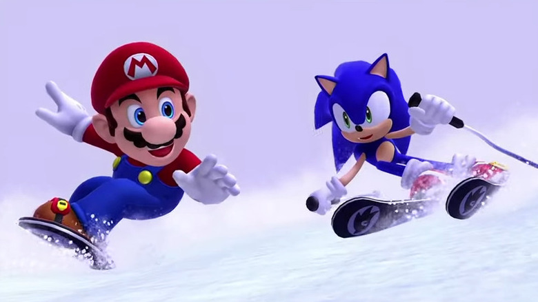 Mario snowboarding, Sonic skiing