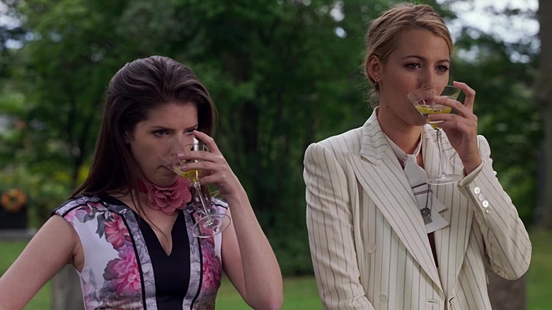 Anna Kendrick and Blake Lively drinking