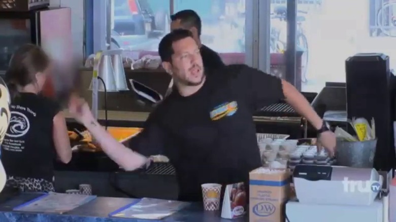 Sal lobs a chicken finger