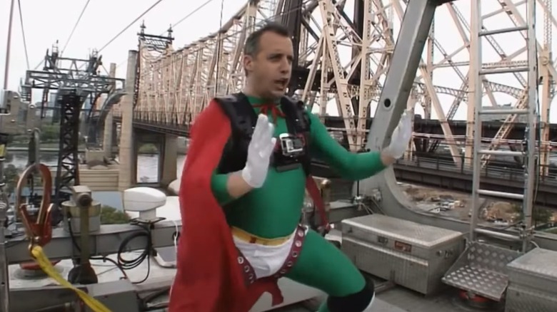 Joe Gatto posing as a superhero