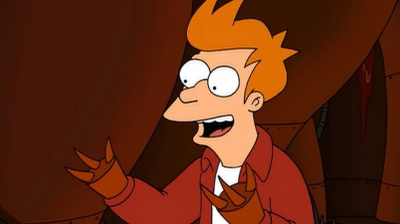 Fry with the Robot Devil's hands