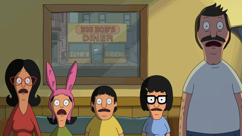 The Belcher family staring in shock