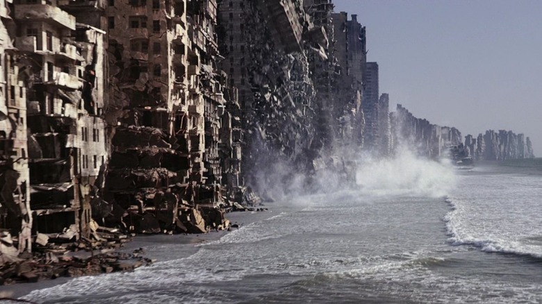 Crumbling shoreline limbo buildings