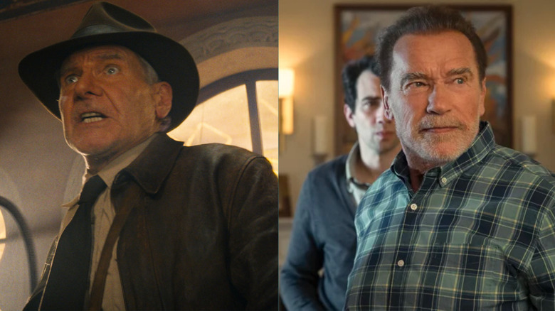 Harrison Ford and Arnold Schwarzenegger side by side