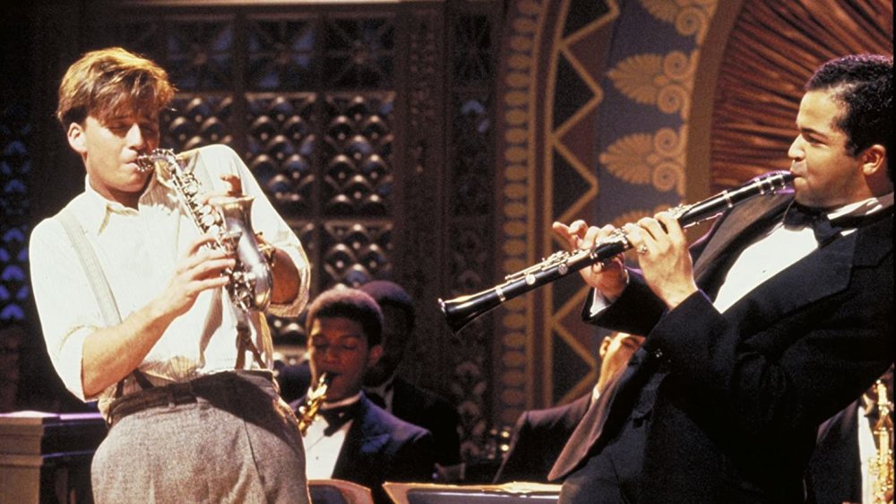 Young Indiana Jones playing the saxophone in The Adventures of Young Indiana Jones