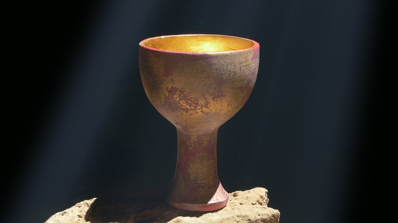 Holy Grail sitting on a rock