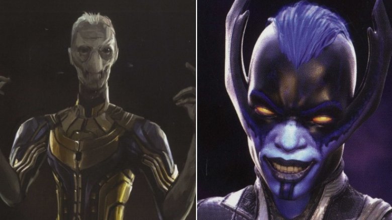 Ebony Maw and Proxima Midnight concept art from Avengers: Infinity War