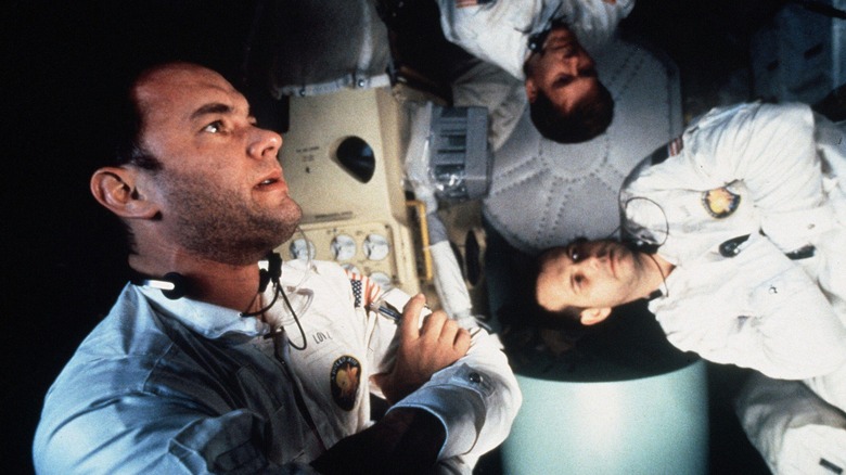 Apollo 13 astronauts weightless in capsule