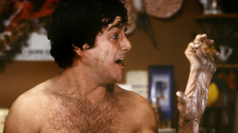 David Naughton transforming into werewolf