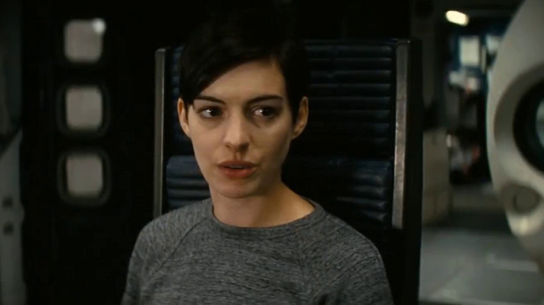 Anne Hathaway pursing lips