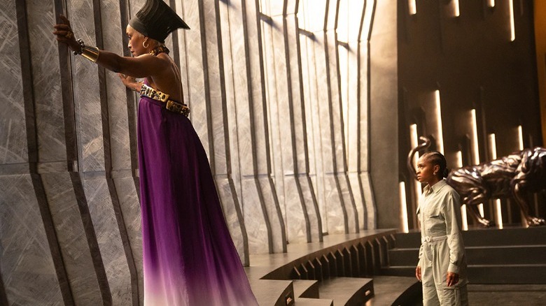 Queen Ramonda and Riri in Black Panther: Wakanda Forever