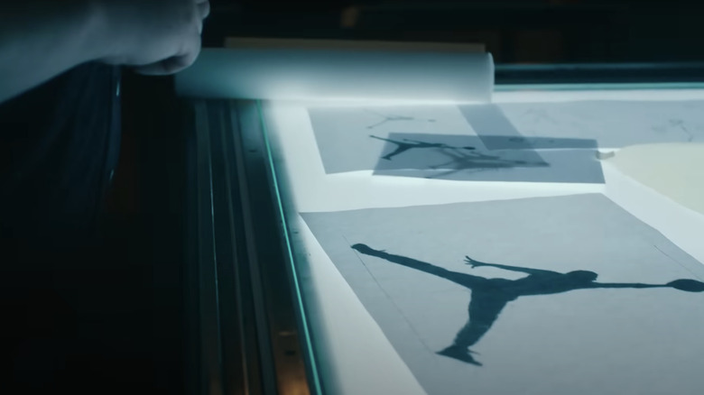 Peter Moore looks at the logo for the air jordan brand