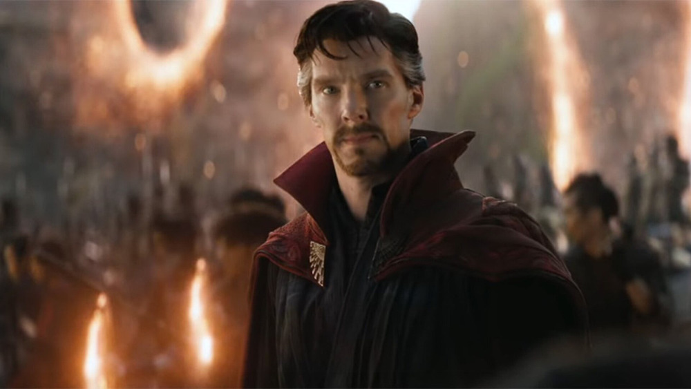 Doctor Strange looking off-camera in a fight scene