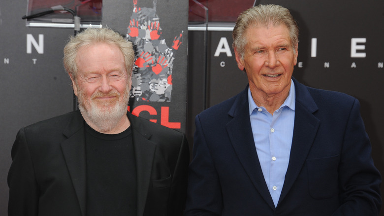 Ridley Scott and Harrison Ford smiling