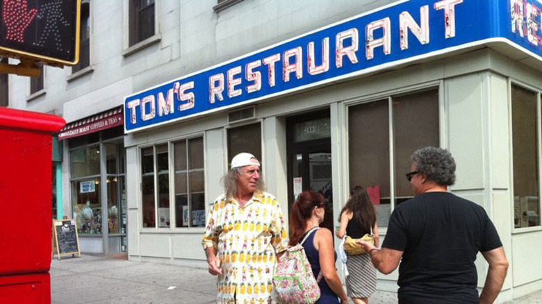 Kenny Kramer outside Tom's restaurant