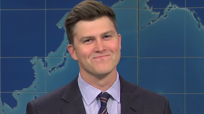 Colin Jost performing on Saturday Night Live