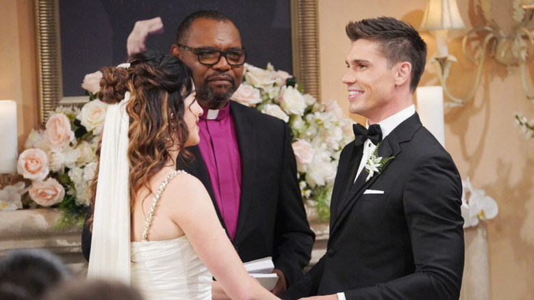 Steffy finn Smiling Holding Hands Wedding