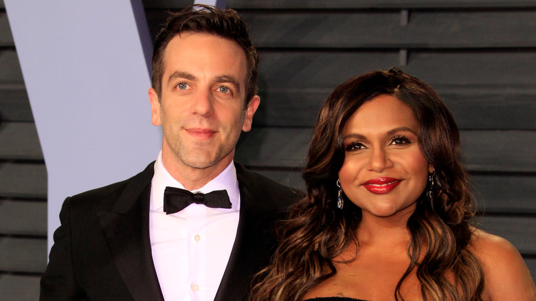 BJ Novak and Mindy Kaling posing