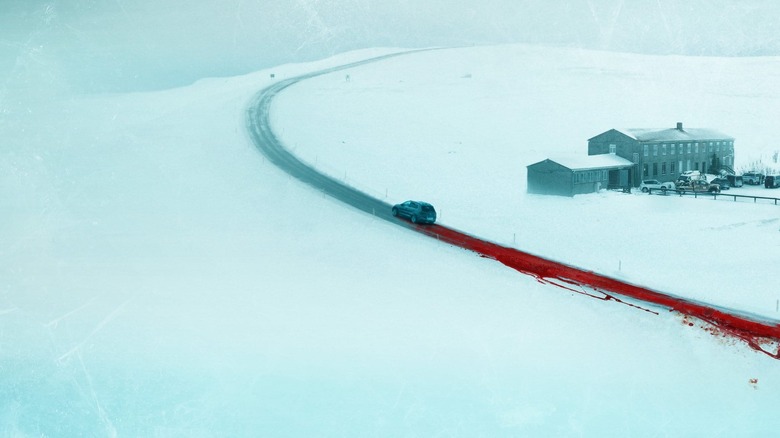 Car trailing blood in Iceland