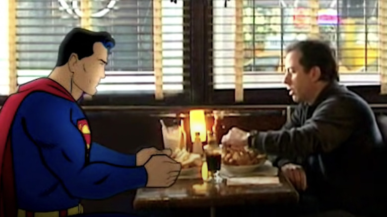 Superman and Seinfeld eating 