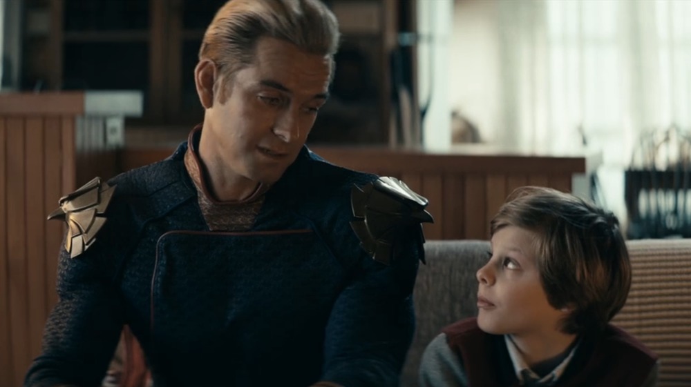 Antony Starr and Cameron Crovetti as Homelander and Ryan in The Boys