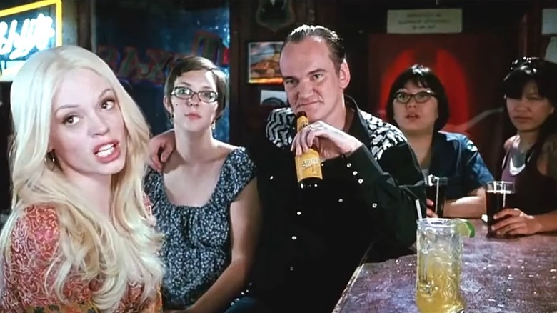 Quentin Tarantino drinking a beer in the movie Death Proof