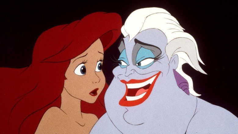 Ariel and Ursula talking together in The Little Mermaid (1989)