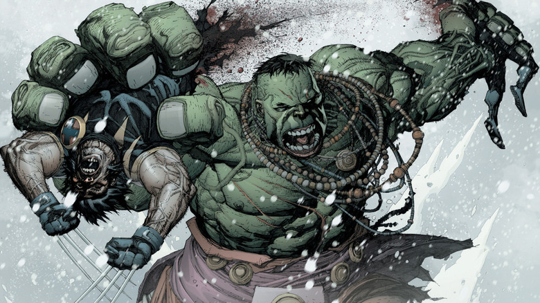 The Hulk rips Wolverine's body in half in "Ultimate Wolverine vs. Hulk" (2005)