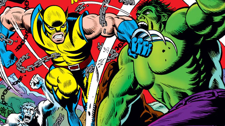 Wolverine battles The Hulk on the cover of his first comic from 1974