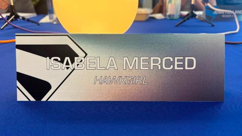 Isabela Merced name placard