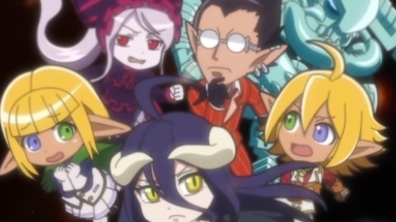 The cast of Overlord as they appear in Isekai Quartet