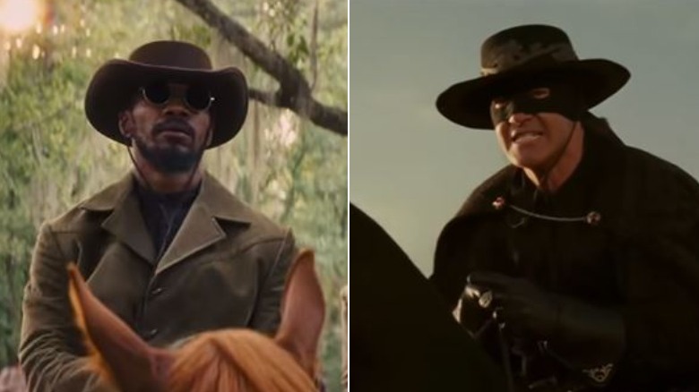 Django Freeman and Zorro riding horses