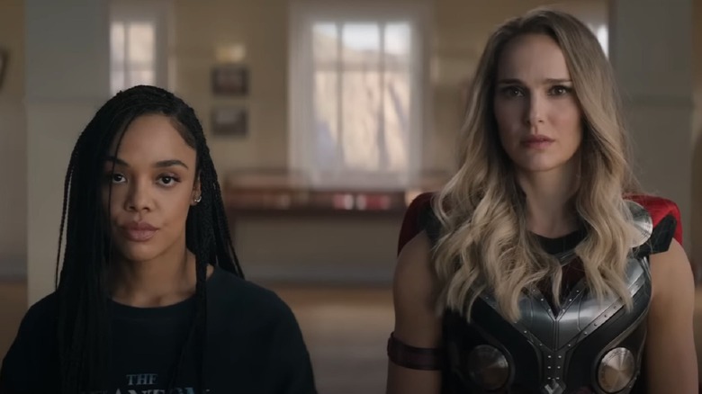 Valkyrie and Jane Foster standing side by side