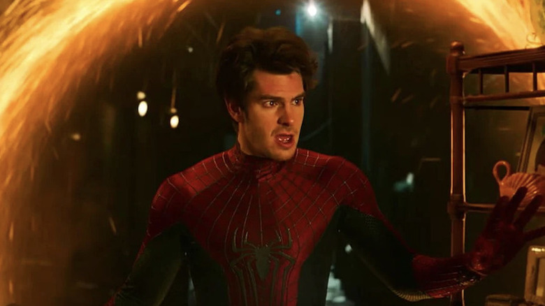 Andrew Garfield's Spider-Man stepping through a portal