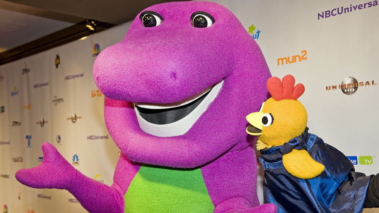 Barney the Dinosaur smiling 