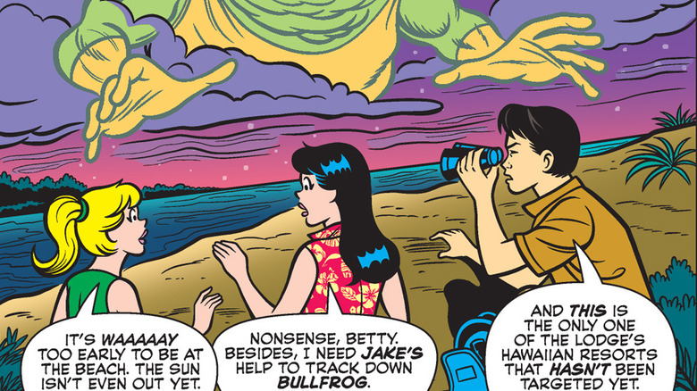 Veronica, Betty, and Jake on the beach