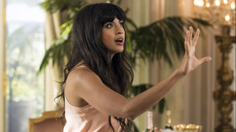 Jameela Jamil The Good Place gesturing