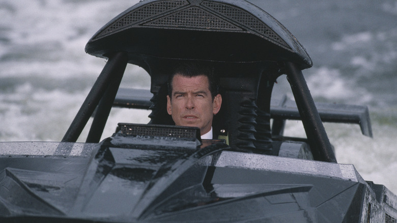 Bond piloting a boat