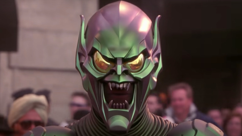 The Green Goblin laughing in Spider-Man