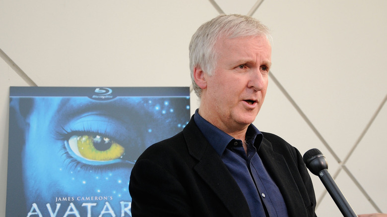 James Cameron looks off camera